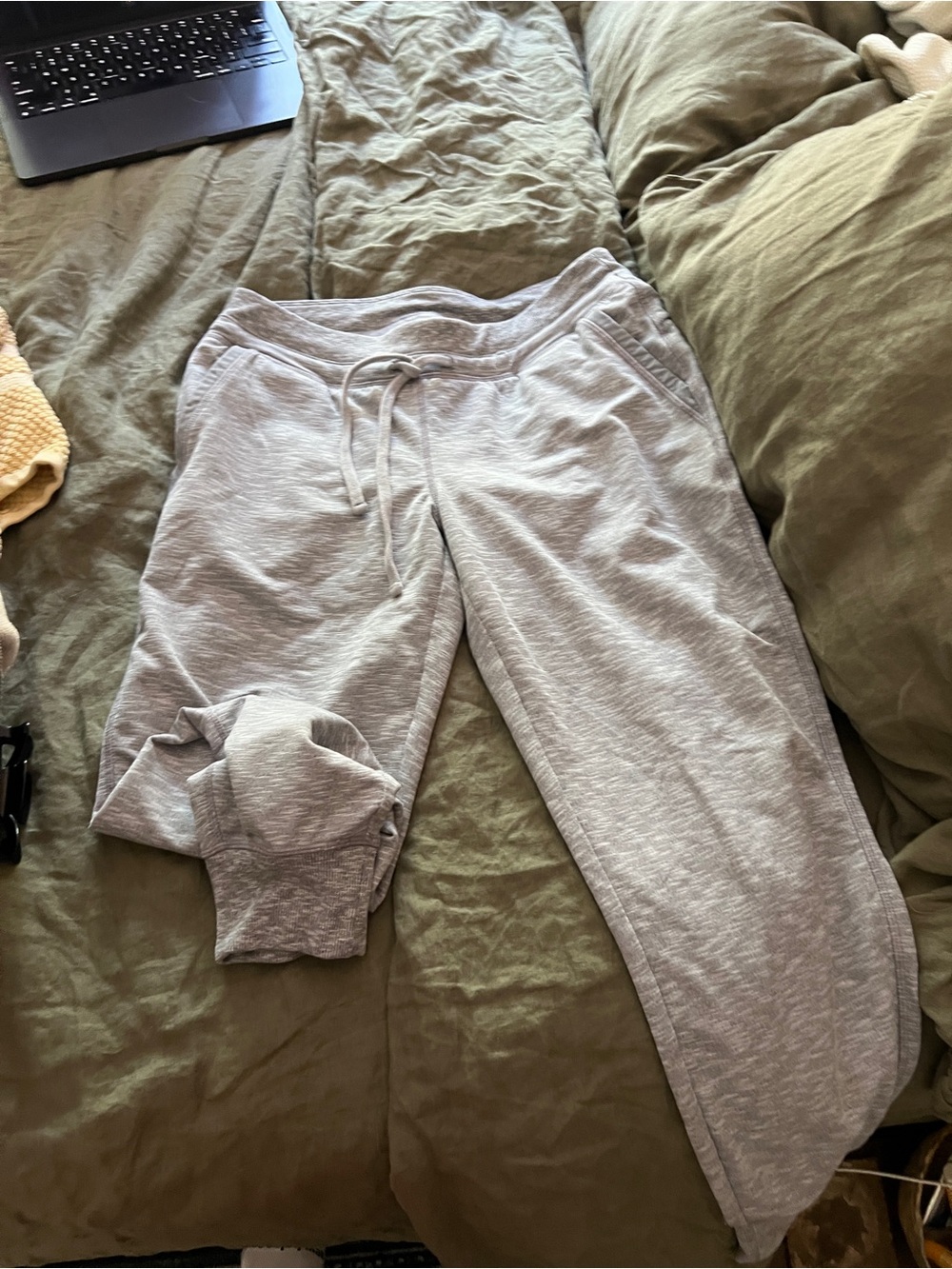 Athleta Light Gray Drawstring Joggers